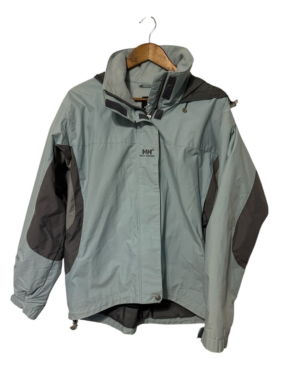 Helly Hansen Ski Snowboarding Winter Jacket Waterproof Blue Gray Lodge Athlete L